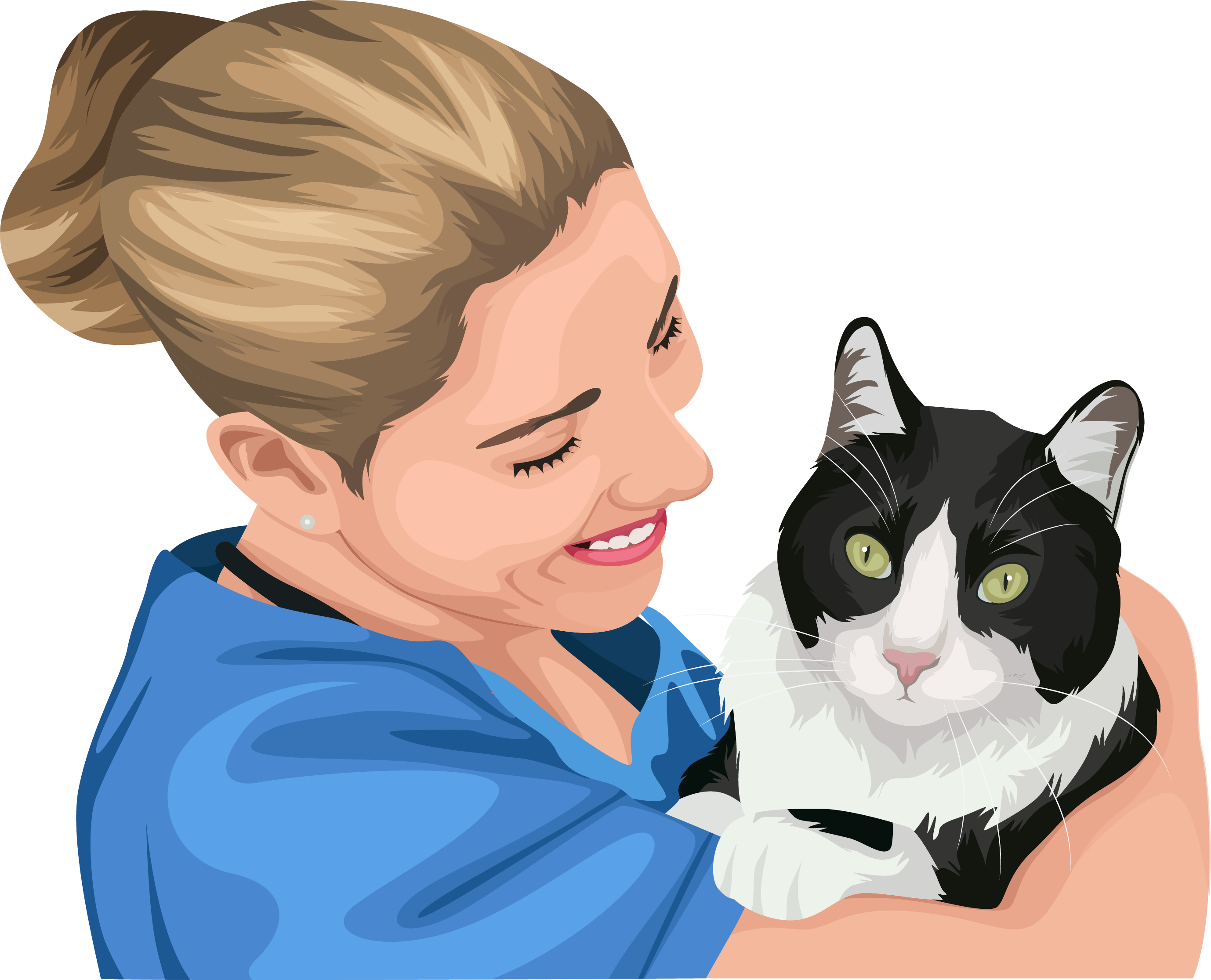 Vet nurse and cat